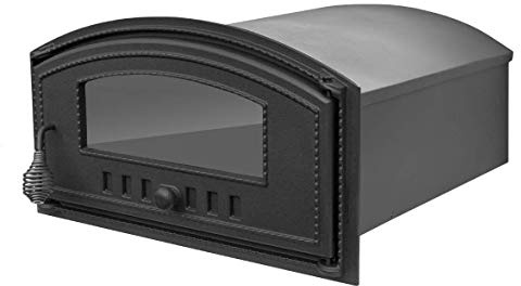Sellon24® Backofen aus Gusseisen Stahlkammer Ofentür Pizzaofentür Steinbackofentür H1916