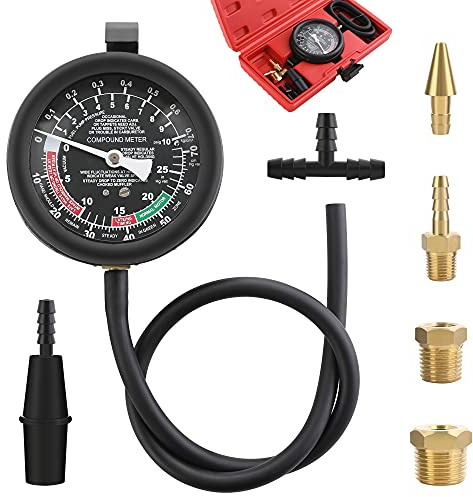 Hromee Fuel Pump and Vacuum Tester Gauge, Carburetor Pressure Diagnostics Leakage Tool Kit