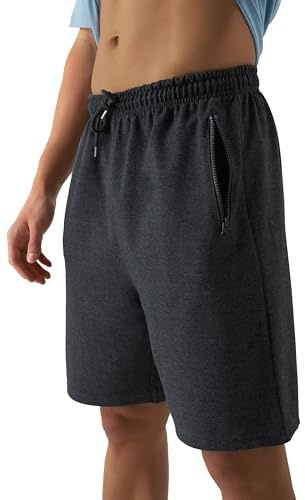 Smith & Solo Short de Sport Homme Coton - Short de Jogging Court - Shorts de Sport Fitness, Bermudas, Shorts d'entraînement, Shorts de Tennis (Anthracite, S)
