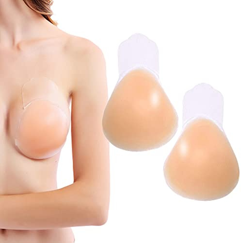 Soutien-Gorge Adhésif Silicone Push Up Invisible Couvre-tétons de base pour Femmes Tasse sans Bretelles Réutilisable Auto-adhésive Robe Bain Rembourrée en Pâte de Poitrine
