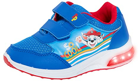Scarpe sportive Paw Patrol per bambini con luci lampeggianti, modello Chase Marshall, Blu rosso, 30 EU