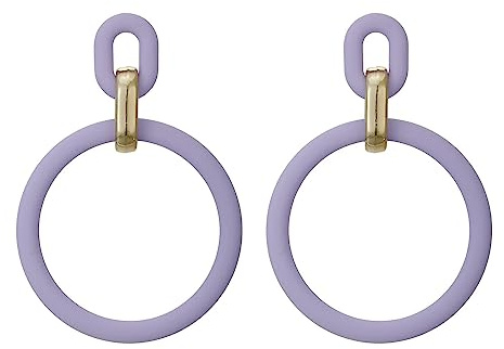 SIXDUTON Boucles d'oreilles Rondes Acrylique Pendantes, Boucles d'oreilles Bohème rétro Goutte Acrylique Hypoallergéniques Fête d'anniversaire Bijoux Cadeau pour Femmes (Violet)