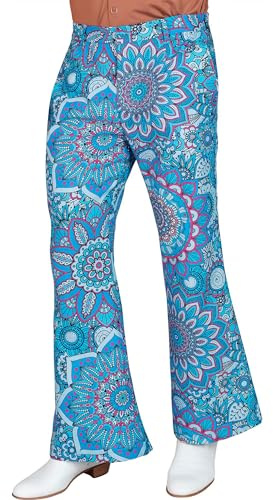 W WIDMANN MILANO Party Fashion - Pantalon années 60 pour hommes, hippie, reggae, flower power, disco fever