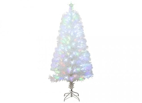 Weißer Weihnachtsbaum mit 120 Spitzen Glasfaser (120 cm), 1 Stück. - Wunderschönes Design, perfekter Mittelpunkt für Zuhause, Büro und festliche Anlässe