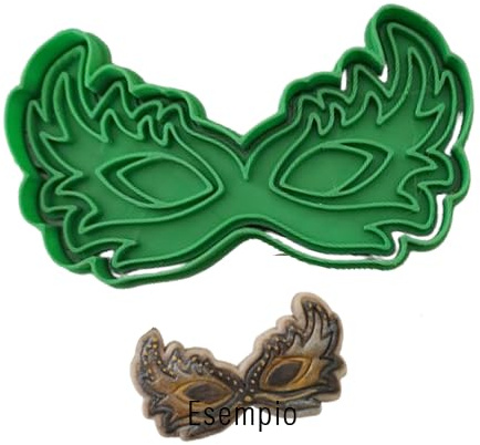 Tagliabiscotti.it - Maschera di carnevale - Cookies cutter - Tagliabiscotti - Formina - Cutter per biscotti frolla o decorazioni torte in pasta di zucchero - Misura 10,5cm x 6cm x 1cm.