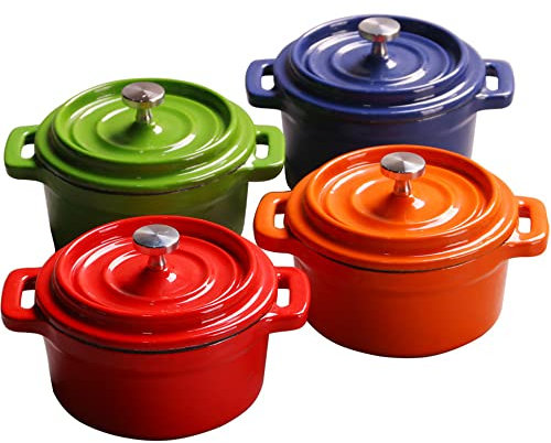 ZGYOZMNG Enameled Cast Iron Bread Oven with Lid Round Covered Casserole Dish Non-Stick Enamel Dutch Oven Cookware Pot Suitable for Bread Baking Use on Gas Electric Oven Red 24cm