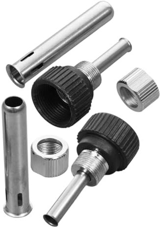 6St LöTkolben Griff ZubehöR Set, Ersatzteile FüR Defekte Teile, WiderstandslöTkolben HüLse, Edelstahl, Einfach Zu Installieren, FüR Verschiedene Modelle, Silber