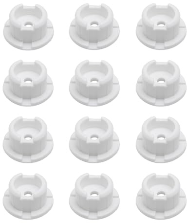 JianLing 12PCS Round Head Tail Button Blinds Bottom Rod Plug POM Locking Button Plug Curtain Loss Replacement 19mm for Horizontal Wooden Blinds Bottom Railing White
