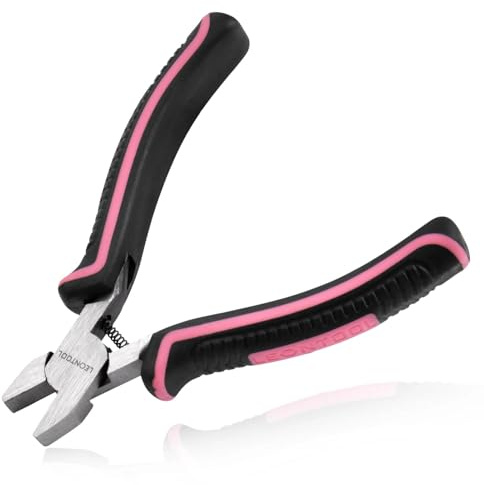 LEONTOOL 4.4 Mini pince à bec plat courte pour la fabrication de bijoux Mâchoires lisses Pince à bec de canard Redresseur de fil pour le pliage du fil Redressage Outils à main de bricolage