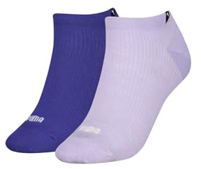 Puma Womens Rib Sneaker 2 Pack Socks Purple Combo 4-8