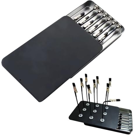 12pcs Spray Paint Holder, Model Making Tools, Miniature Painting Holder, Alligator Clip Sticks With Painting Stand Base, Magnetic Alligator Clip Holder For Airbrush Hobby Painters Model Parts Assemble