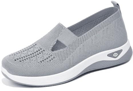 Zapatillas Mujer 2026 Sin Cordones Ortopédicas para Caminar Máximo Confort Transpirables con Cojín de Aire Amortiguación Antideslizante Deportivas Ligeras Slip On Tenis Trabajo Diario Fitness Soporte