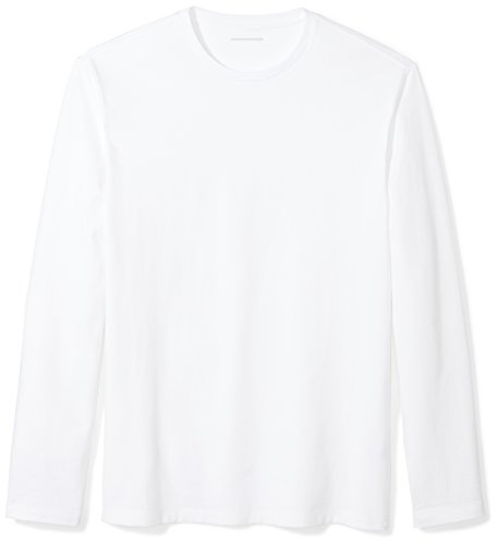Amazon Essentials T-Shirt à Manches Longues Coupe Ajustée Homme, Blanc, L