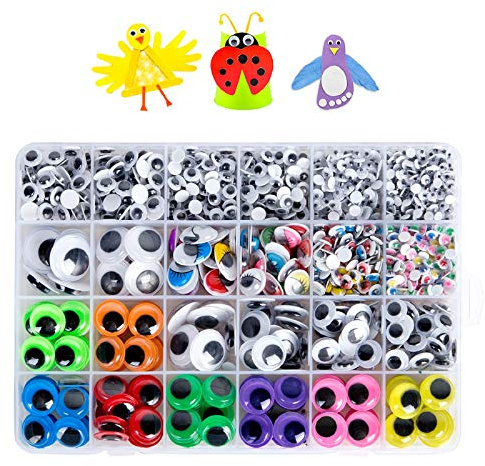 1680pcs Googly Wiggle Eyes Self Adhesive, for Craft Sticker Eyes Multi Colors and Sizes for DIY by ZZYI