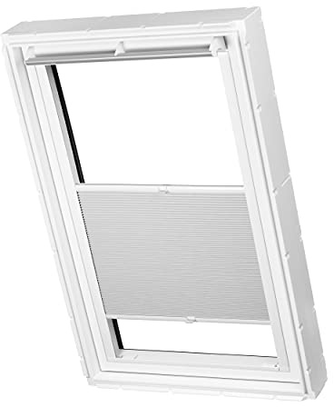 Ventanara® Dachfenster Waben Plissee ohne Bohren passend für Velux Fenster Plisseerollo Faltrollo verspannt Klebemontage (MK06, Grau Verdunkelnd)