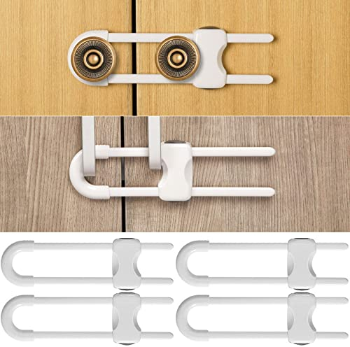 4 Stück Kindersicherung für Schrank,Türsicherung Kinder,Schranksicherung Baby,Kindersicherung Schubladen,Kindersicherung Tür Schubladensicherung ohne Bohren und Schrauben