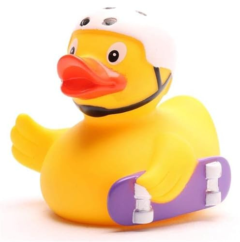 Anatra da bagno, skateboarder, paperella, L 8 cm, portachiavi con anatra da bagno