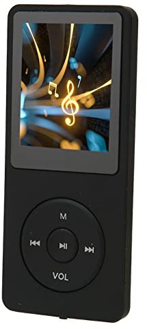Reproductor de MP3 con Radio FM y Grabadora de Voz, Reproductor de MP4 de 8 GB Compatible con hasta 64 GB, Reproducción de 30 Horas, Reproductor de Música MP3 Deportivo (Negro)
