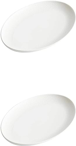 Tallrikar till middag,Servis Set Middagstallrik Creative Frukttallrik, Hemångad Fisktallrik, Keramik Hemmatallrik Oval Stor Fisktallrik, 2 delar, 12 tum (Size : 12inch)