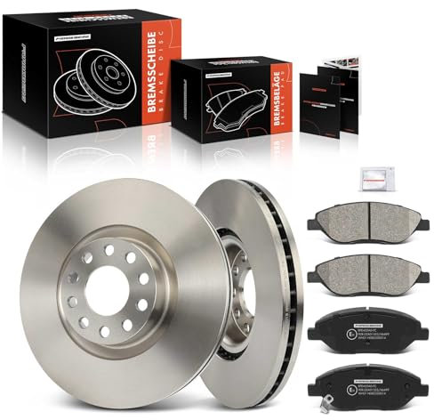 Frankberg 2x Bremsscheiben + 4x Bremsbeläge Mit bremsenschmiermittel Vorderachse Kompatibel mit Tipo Kombi 356 1.4L 1.6L 2016-2020 Tipo Schrägheck 356 1.4L 1.6L 2016-2020 Replace# 52067393