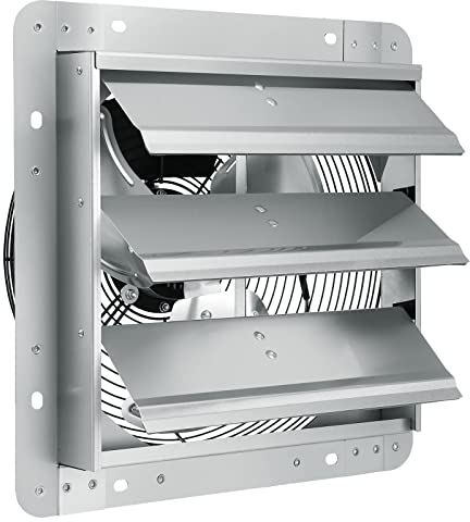 VEVOR Extractor de Persiana, Alta Velocidad 1400 RPM 994 CFM, Ventilador de Aluminio para Montaje en Pared con Motor de CA, Ventilación y Refrigeración para Invernaderos, Tiendas 435 x 435 x 190 mm
