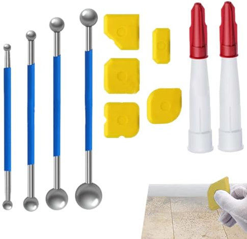 Aizuoni Grattoir à ruban,Outil de suppression de calfeutrage - Truelle en silicone enlever grattoir dissolvant de calfeutrage grattoir d'angle de colle de verre pour salle de bain