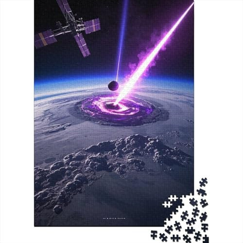 Planet Impacts Earth Jigsaw Puzzles Puzzles for Adults Kids. 1000 Pieces Catastrophic Whimsical Challenge Toy Educational Games Home Decoration for Adults& Kids Age 14 Years Up 1000pcs (75x50cm)