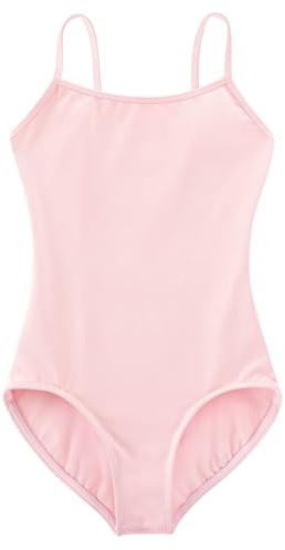 Stelle Ballet Leotards for Girls Dance Leotard Gymnastics Unitards Outfits Undergarment with Adjustable Straps(Pink,L)