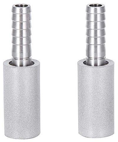 2PCS 0.5 Micron Diffusion Stone, Stainless Steel Diffusion Stone with 1/4 Inch Outer Diameter Hose Barb for Home Brewing Beer