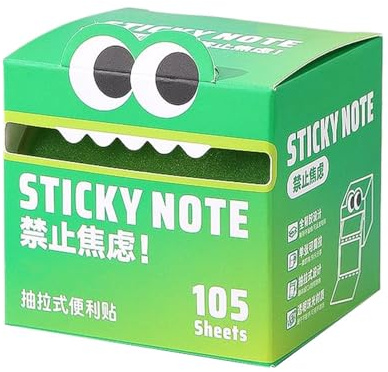 monster1 Pattern Sticky Note (105 fogli/rotolo), colore traslucido – Note adesive creative estratte per punti salienti della scuola di lavoro Reminder Notebook Home Studente