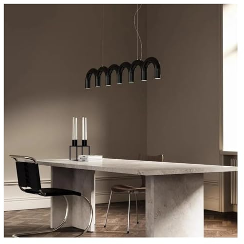 Lámparas Colgantes, lámpara Colgante LED Moderna de Techo con Arco Redondo, para Restaurante, Dormitorio, Sala de Estar, decoración del hogar, Lustre (Naranja, diámetro 65 cm) (Negro Intercambiable,