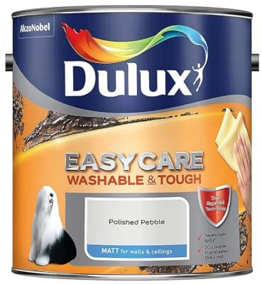Polished Pebble Dulux Easycare Matt Emulsion Paint 2.5L – Washable & Stain Resistant, Durable Matt Finish, Quick Dry, Low Odour Interior Wall & Ceiling Paint