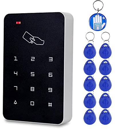OBO HANDS T22 RFID Zutrittskontrollkartenleser mit digitaler Tastatur, 10 EM4100 Tags, 1000 Benutzer, PVC, 12V, für sichere Umgebungen