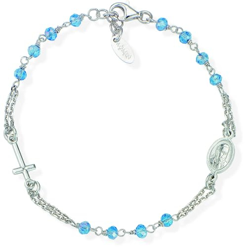 Amen Bracciale da donna in argento 925 con pietra di vetro 32019431, misura unica, Metallo non pregiato, Senza Gemstone