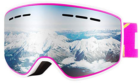 Karsaer Unisex Skibrille Damen und Herren, OTG 100% UV-Schutz Anti-Fog Snowboardbrille Ski Goggles für Brillenträger Helmkompatible Schneebrille，Snowboard Brille für Jungen und Mädchen K7013