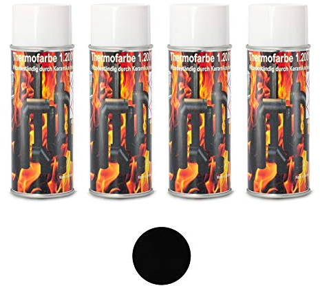 ad-ideen - Juego de pintura para horno (1200 °C, 4 unidades, 400 ml), color negro mate