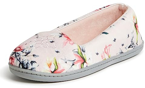 Dearfoams Women's Rebecca Lightweight Cozy Memory Foam Closed Back Slipper with Wide Widths, Dusty Pink, 7-8