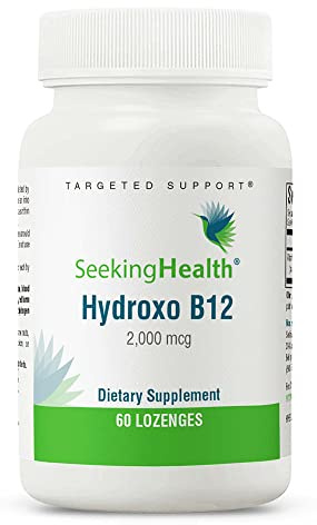 Seeking Health Hydroxo B12 2000 mcg Metylfri B12 – Vitamin B12 Tillskottstabletter Högstyrka – Vit B12 Complex Högstyrka – Vegansk B12 – Vitamin B12 Tabletter Complex – 60 Sugtabletter