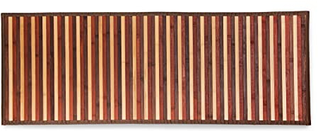 CosìCasa Bambusmatte Badematte Holz rutschfest | Nachhaltiger Bambusteppich, Küchenläufer, Duschvorleger | rutschfeste Badematte Bambus | Holzmatte für Bad & Küche (Ombre Marrone, 50 x 75 cm)