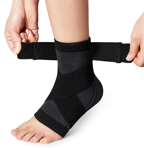 AVIDDA Ankle Support Brace 1 Pack, Adjustable Plantar Fasciitis Support Strap Compression Foot Sleeves for Sprained Ankle, Running, Sports Protection and Pain Relief