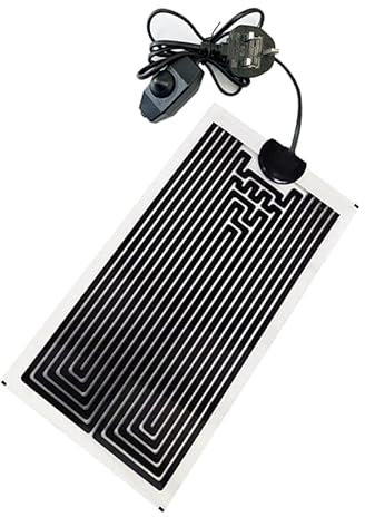 GERUI heating pad for glass containers, adjustable heating pad for reptiles with temperature control for reptiles, snakes, lizards, geckos, spiders, caterpillars, aquarium (7W)