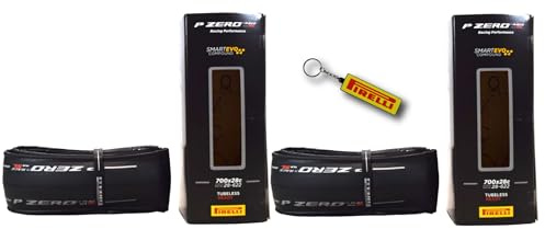 Pirelli P Zero Race TLR SL 28-622 (700x28c) Road Bike Tire - Tubeless Ready, Super Lightweight, High-Performance Bicycle Tire for Road Racing & Training – Foldable, SmartEVO Compound w/Keychain (2Pk)