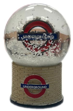 TFL9102 - Palla di neve rotonda della metropolitana di Londra, con licenza ufficiale, misura media, 4,5 cm, altezza 6 cm
