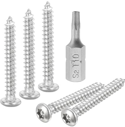 sourcing map Lot de 10 vis de sécurité Torx M3 x 20 mm en acier inoxydable 304 autotaraudeuses inviolables avec embout T10 (argenté)
