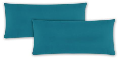 Class Home Collection Kissenbezug 40x80 Baumwolle – Kissenbezüge 40x80 im 2er Set – Weiche Kissenhüllen 40x80 für Sofa & Bett – Kopfkissenbezug für Kissen 40x80 cm mit Reißverschluss – Petrol