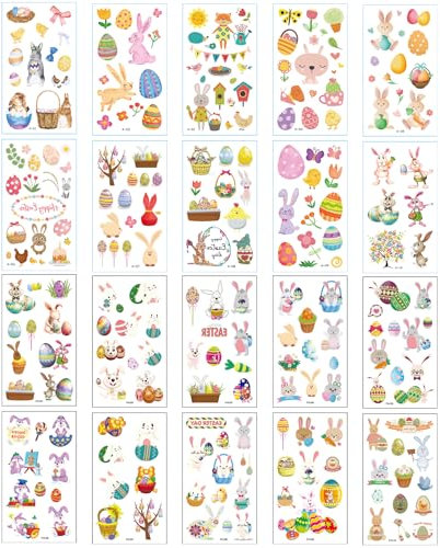 20 Stück Aufkleber Ostern, Sticker Ostern, Ostersticker, Ostereier Sticker, Osteraufkleber, Stereierfarbe, Egg Mazing, Basteln Kinder, Ostereier Aufkleber, Osterhasen Selbstklebende Ostereieraufkleber