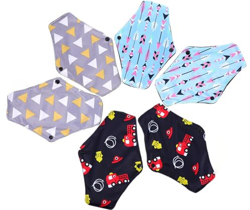 CALLARON Toallas Sanitarias De Tela De Bambú Reutilizables 6 Piezas Tamaño Medio Confortables Para Menstruación Diaria Ecológicas Portátiles Para Mujer