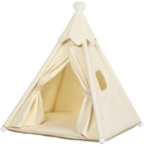 Large Cat & Small Dog Teepee Tent House (Int 26x26x26in/Ext 30x30x33in)