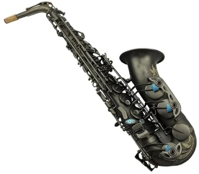 Professionell Saxofon Professionell Mattsvart Altsaxofon Med Gravyr