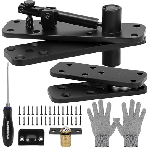 Heavy Duty Hidden Door Hinge, 573LBS Load-Bearing Pivot Hinge for Secret Bookcase, 360° Rotation Stainless Steel Door Hardware Kit for Library Cabinet Hidden Shelf, Black